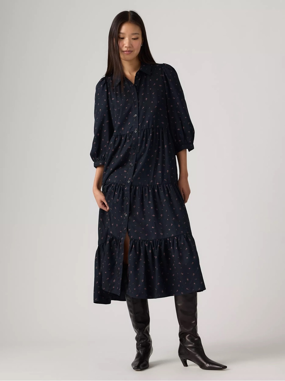 Levi’s Prarirecore Coastal Cowgirl Floral Midi Dress NWT Dark Academia